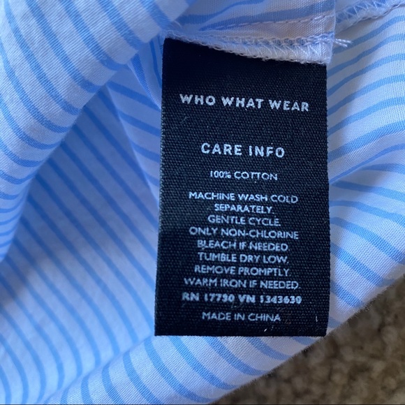 Who What Where stripe button-back shoulder-bow top - Picture 12 of 16